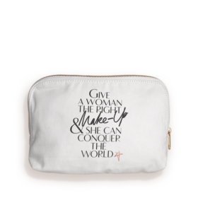 BOLSA DE MAQUILLAJE 1.ª EDICIÓN BOLSA DE MAQUILLAJE DE LONA CON ESTAMPADO DE LABIOS